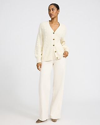 Cotton Cable Knit Oversized Cardigan