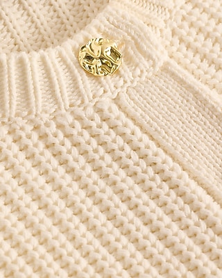 Chunky Crew Neck Novelty Button Cardigan