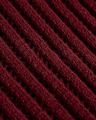 Open Stitch V-Neck Elbow Sleeve Novelty Button Cardigan