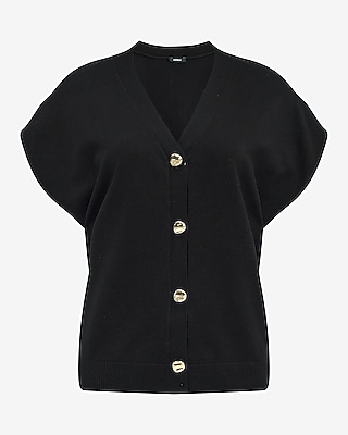 Relaxed V-Neck Dolman Sleeve Sweater Vest