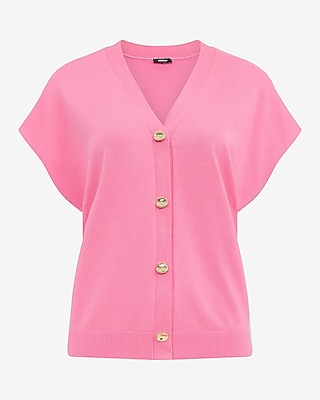 Relaxed V-Neck Dolman Sleeve Sweater Vest