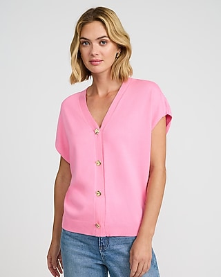 Relaxed V-Neck Dolman Sleeve Sweater Vest