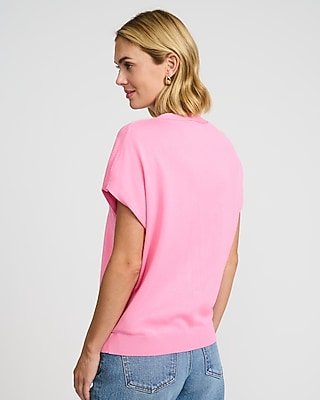 Relaxed V-Neck Dolman Sleeve Sweater Vest