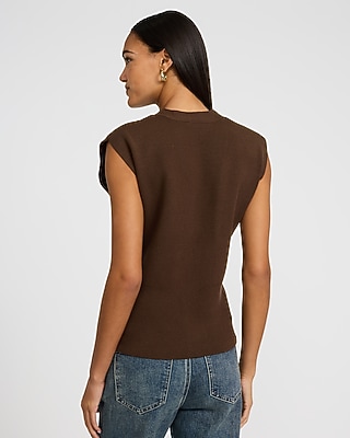 Gold Button V-Neck Sweater Vest