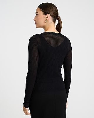 Lightweight Ribbed V-Neck One Button Cardigan - image 3