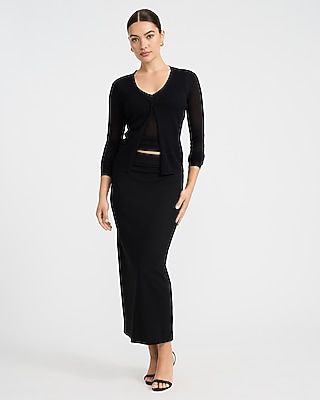 Lightweight Ribbed V-Neck One Button Cardigan - image 4