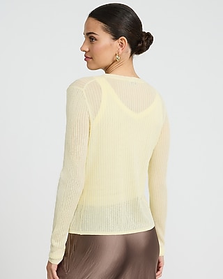 Lightweight Ribbed V-Neck One Button Cardigan