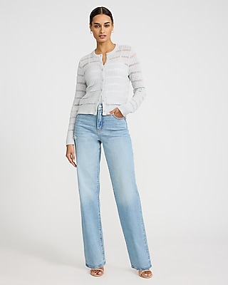 Open Stitch Striped Cardigan