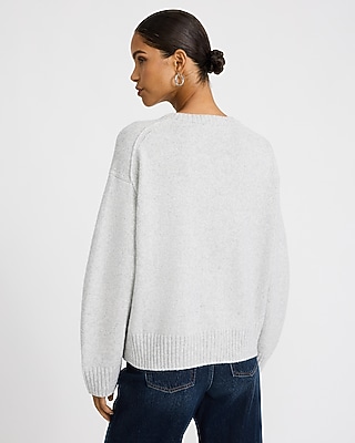 Relaxed Crew Neck Barrel Sleeve Cardigan - thumbnail 8