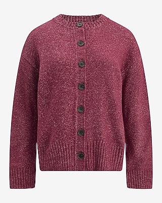 Relaxed Crew Neck Barrel Sleeve Cardigan - thumbnail 5