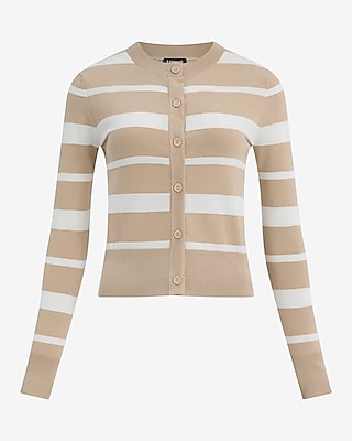 Skimming Striped Crew Neck Cardigan - image 4