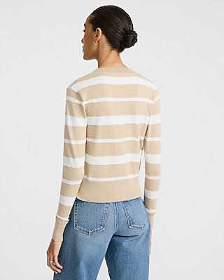 Skimming Striped Crew Neck Cardigan - image 2