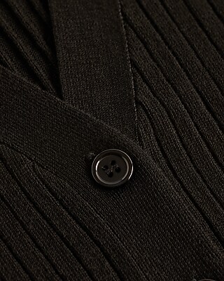 Ribbed V-Neck Short Sleeve Cardigan
