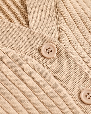 Ribbed V-Neck Short Sleeve Cardigan