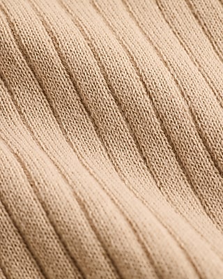 Ribbed V-Neck Short Sleeve Cardigan