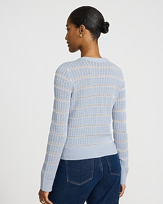 Airy Soft Striped Open Stitch Cardigan