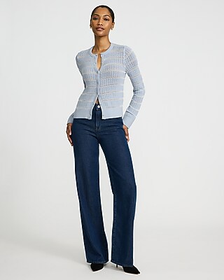 Airy Soft Striped Open Stitch Cardigan