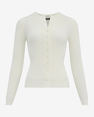 Ribbed Pearl Button Cardigan - image 5