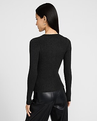 Ribbed Pearl Button Cardigan | Express