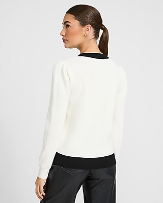 Tipped Bow Front Novelty Button Cardigan - image 3