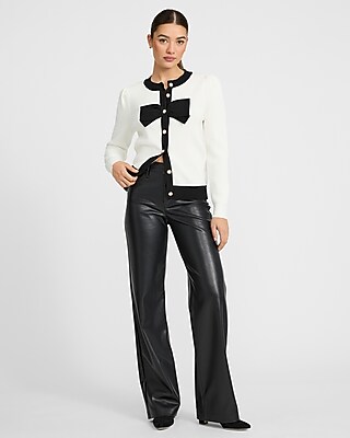 Tipped Bow Front Novelty Button Cardigan - image 4