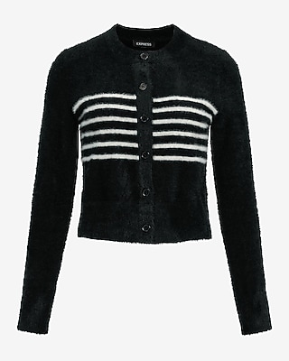 Fuzzy Striped Crew Neck Sweater - image 5