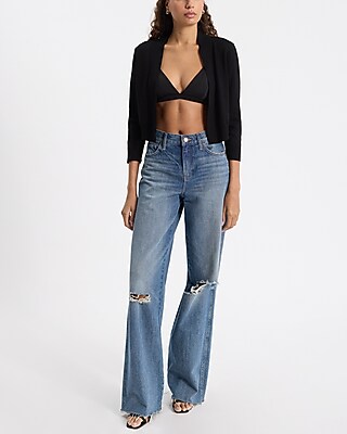 Cropped Open Front Cardigan