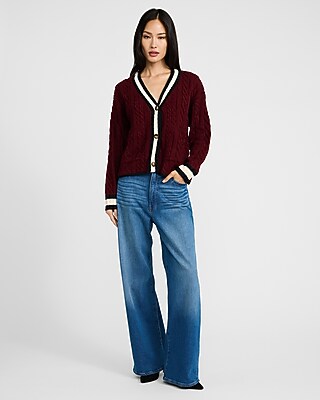 Varsity Cable Knit Cardigan - image 4