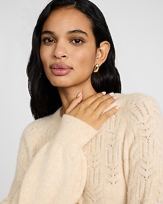 Pointelle Open Stitch Button Front Cardigan