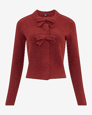 Double Bow Crew Neck Cardigan