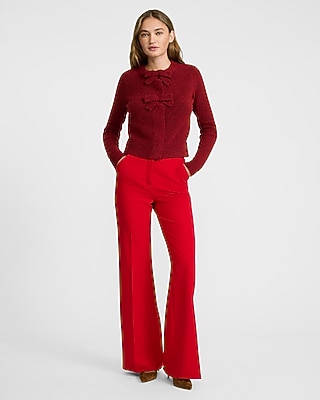 Double Bow Crew Neck Cardigan