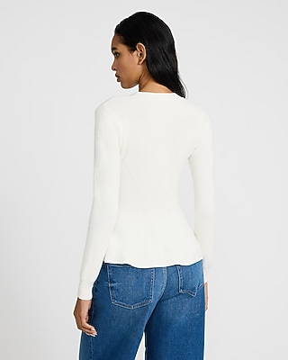 Ultrasoft V-Neck Peplum Cardigan