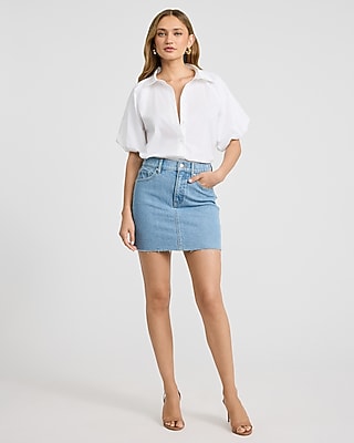 Stretch Cotton Poplin Puff Sleeve Shirt