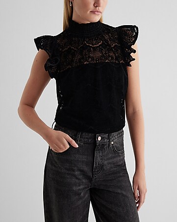Ruffled Lace Tank Top - Ready to Wear