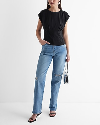 Crew Neck Cinched Waist Gramercy Tee - thumbnail 3