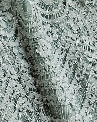 Lace Crew Neck Flutter Sleeve Top