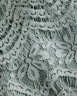 Lace Crew Neck Flutter Sleeve Top