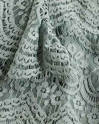 Lace Crew Neck Flutter Sleeve Top