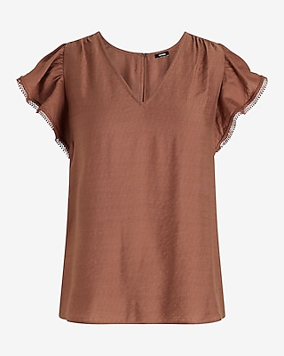 V-Neck Flutter Sleeve Gramercy Tee