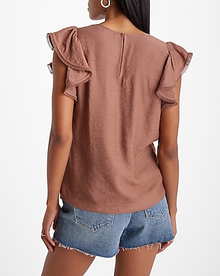 V-Neck Flutter Sleeve Gramercy Tee