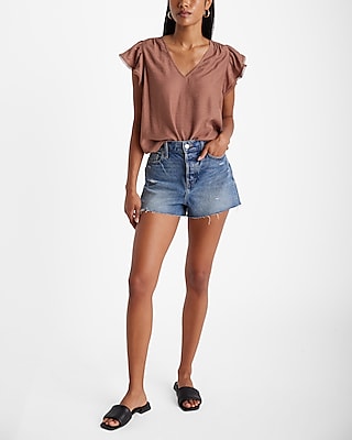 V-Neck Flutter Sleeve Gramercy Tee