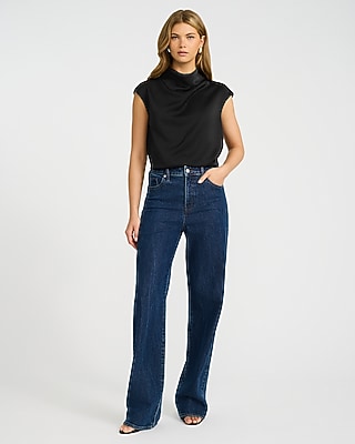 Satin Cowl Neck Cap Sleeve Top - image 3