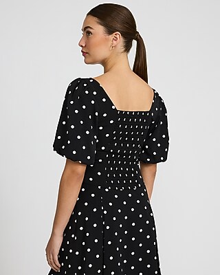 V-Neck Puff Sleeve Button Front Top