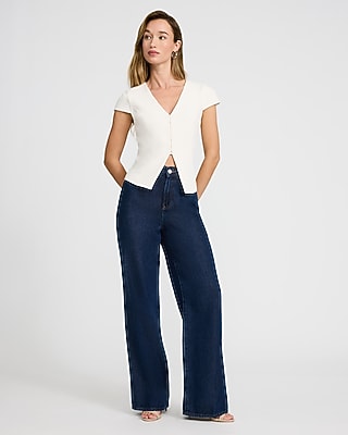 Signature Stretch Short Sleeve Hook & Eye Tailored Top