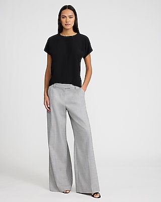 Relaxed Pleated Crew Neck Tailored Tee