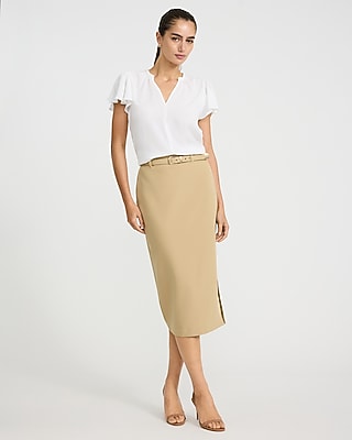 V-Neck Flutter Sleeve Top