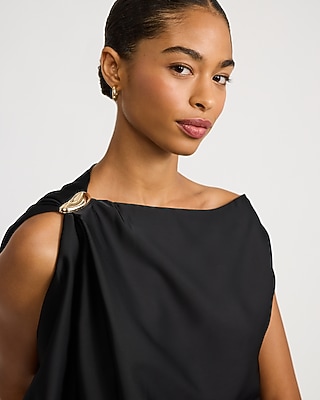 Satin Hardware Asymmetrical Top | Express