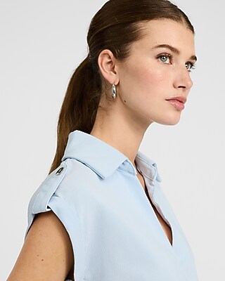 V-Neck Short Sleeve Cinched Hem Top - image 2