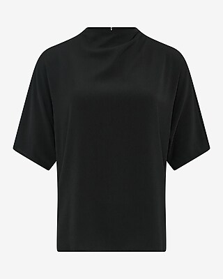 Relaxed Short Sleeve Mock Neck Top - image 2