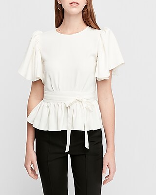 flutter sleeve peplum top